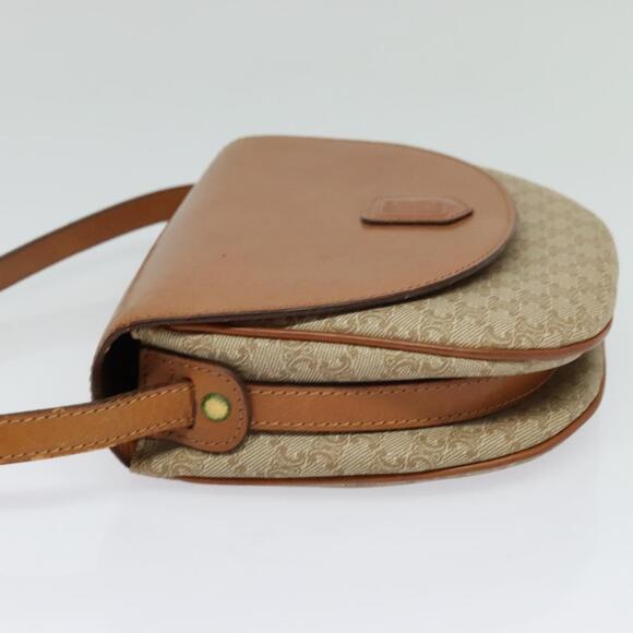 CELINE Macadam Canvas Shoulder Bag Pvc Leather Beige Gold - Picture 4 of 12